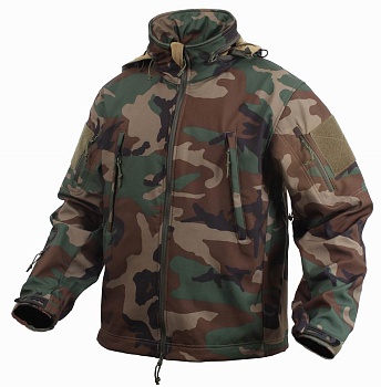 Куртка ROTHCO Мод. SPECIAL OPS SOFTSHELL (Woodland Camo) — одежда для охоты, рыбалки и города | KORGAN Алматы