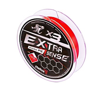 Шнур HELIOS Мод. EXTRASENSE X3 PE RED — леска для рыбалки, плетёнка, флюорокарбон | Алматы, Казахстан