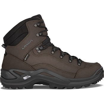 Ботинки RENEGADE GTX MID Dark brown\black LOWA — характеристики, материалы и назначение | KORGAN.KZ