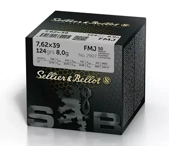 Патрон для нарезного оружия S&B (7,62x39)(FMJ-2907)(124grs)(8,0г) доступен в нашем магазине