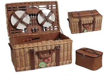 Корзина для пикника ZHIQUAN плетеная Мод. ZQ23-220 на 4 персоны — туристические аксессуары и снаряжение для кемпинга в Алматы, Казахстан
