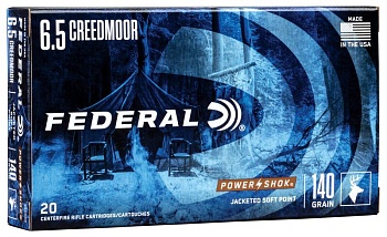 Патрон для нарезного оружия FEDERAL (6,5 Creedmoor) POWER-SHOK (SP)(140grs)(9,07г) доступен в нашем магазине