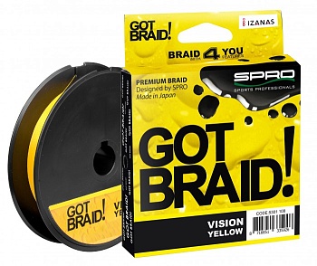 Шнур SPRO GOT BRAID! YELLOW — леска для рыбалки, плетёнка, флюорокарбон | Алматы, Казахстан