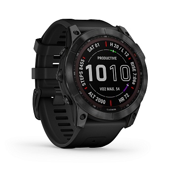 Часы-навигатор GARMIN Мод. FENIX 7X SAPPHIRE SOLAR BLACK DLC TITANIUM — часы-навигатор garmin мод. fenix 7x sapphire solar black dlc titanium Алматы, Казахстан