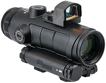 Оптический прицел SIG-SAUER Мод. BRAVO4 PACK 4x32 (IR: 5.56/7.62 HORSESHOE DOT) + коллиматорный прицел Мод. ROMEOZERO 1x24 BLACK (IR: 3 MOA RED DOT)(кронштейн FIX на шину PICATINNY/WEAVER) для охоты в Алматы, Казахстан