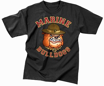 Майка ROTHCO Мод. MILITARY PRINT "MARINE BULLDOGS" (короткий рукав)(poly/cotton)(Black) — характеристики, материалы и назначение | KORGAN.KZ