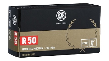Патрон для нарезного оружия RWS (.22 l.r.) Premium R50 (40grs)(2,6г) доступен в нашем магазине