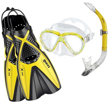 Комплект MARES X-ONE MAREA: Маска + Трубка + Ласты (REFLEX YELLOW) — купить в Алматы | KORGAN.KZ