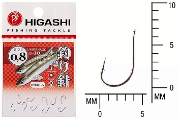 Крючки HIGASHI Мод. UMITANAGO RINGED #0,8 — рыболовный крючок, различными формами и размерами | Алматы, Казахстан