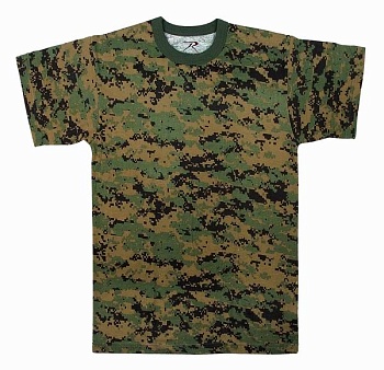 Майка ROTHCO Мод. MILITARY (короткий рукав)(poly/cotton)(Woodland Digital Camo) — характеристики, материалы и назначение | KORGAN.KZ