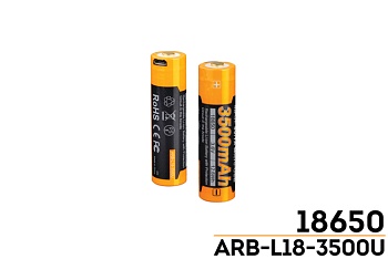 Аккумулятор (Li-ion) FENIX Мод. ARB-L18 18650 (3.6V)(3500mAh)(PCB)(зарядка от USB + зар.устройство) — налобные, ручные и кемпинговые фонари | Алматы, Казахстан