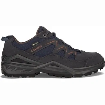 Ботинки SIRKOS EVO GTX LO navy/brown LOWA — характеристики, материалы и назначение | KORGAN.KZ