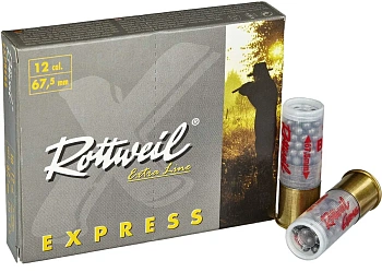  Патрон для гладкоствольного оружия ROTTWEIL-Express-картечь (12/67,5)(35г)(5,0мм)(AA)(47шт.) в Алматы | Казахстан | Корган Центр | KORGAN