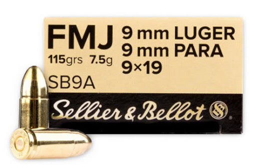 Патрон к служебно-штатному оружию S&B (9x19) FMJ (115grs)(7,50г.) #V310452