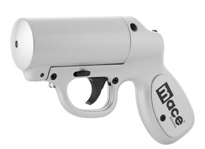 Газовый баллон-пистолет MACE Мод. PEPPER GUN (28г.) Струйно-Аэрозольный (OC-Pepper+UV-Dye) с LED