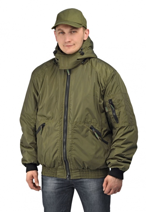 Куртка демисезонная с капюшоном URSUS БОМБЕР (тк.джордан)(хаки)